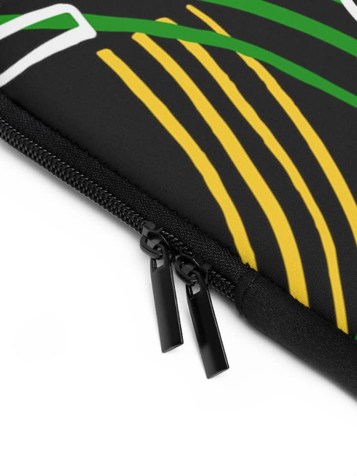 Funda para portátil Guyanese Swag Ice Gold Green Stipe para venta al por mayor de Guyanese Swag