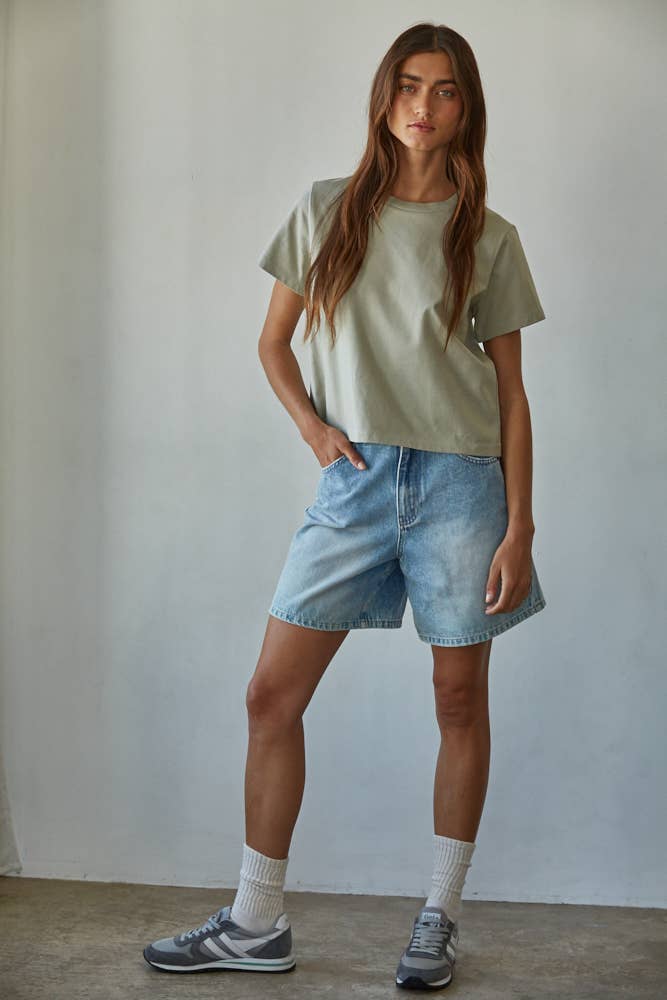 By Together – wholesale T-shirt (utan tryck) – Dam – By Together stickad T-shirt med rund hals och korta ärmar i bomull6