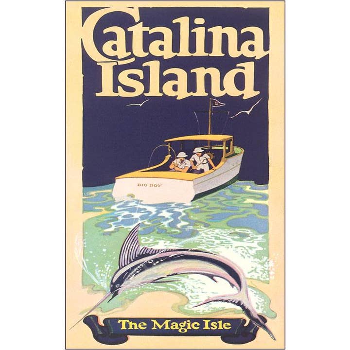 Magnet CA-867 Men Fishing, Catalina Island for wholesale by Found Image Press