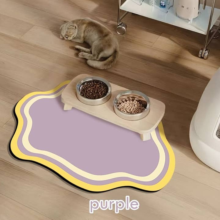 DIYSTORE - Vente Tapis de gamelle – chien - Tapis d'alimentation antidérapant pour chat avec boue de diatomée et caoutchouc - Tapis de nourriture pour animaux de compagnie imperméable, facile à nettoyer, avec une forte adhérence pour chats2