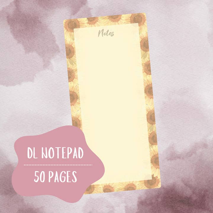 Sunflower DL Notepad for wholesale by Write Your Story