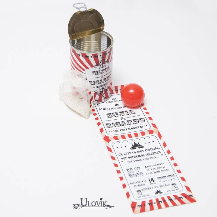 Carte d'invitation de mariage « Circense » pour la vente par Ulovik