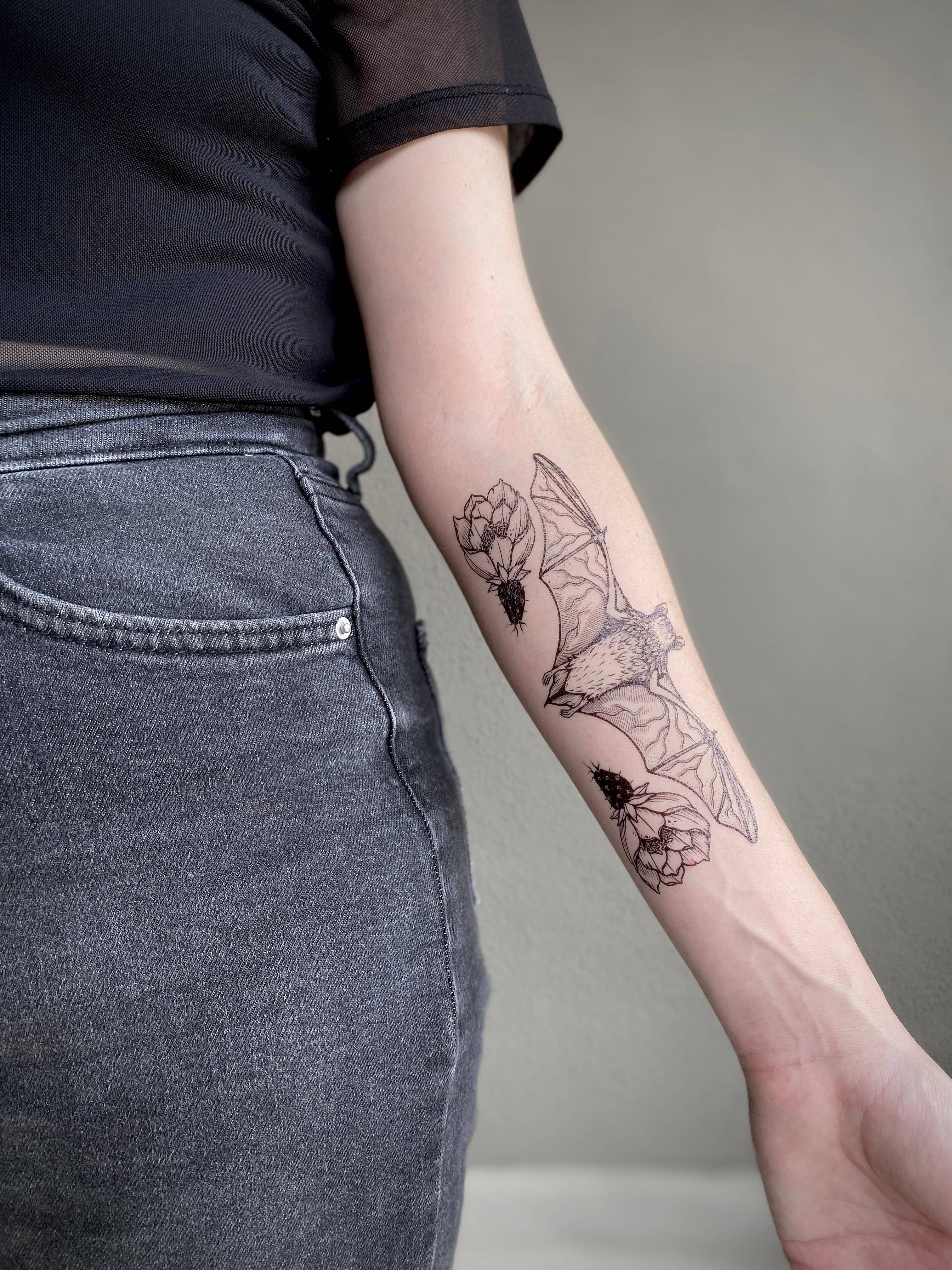 NatureTats - Wholesale Temporary Tattoo - Free-tailed Bat Temporary Tattoo6