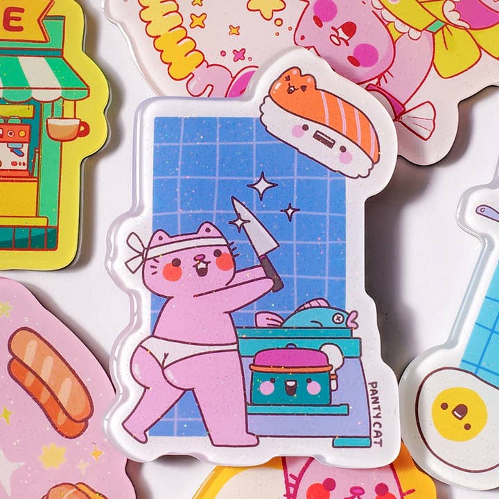 Sushi Panty Cat Magnet for wholesale by Panty Cat