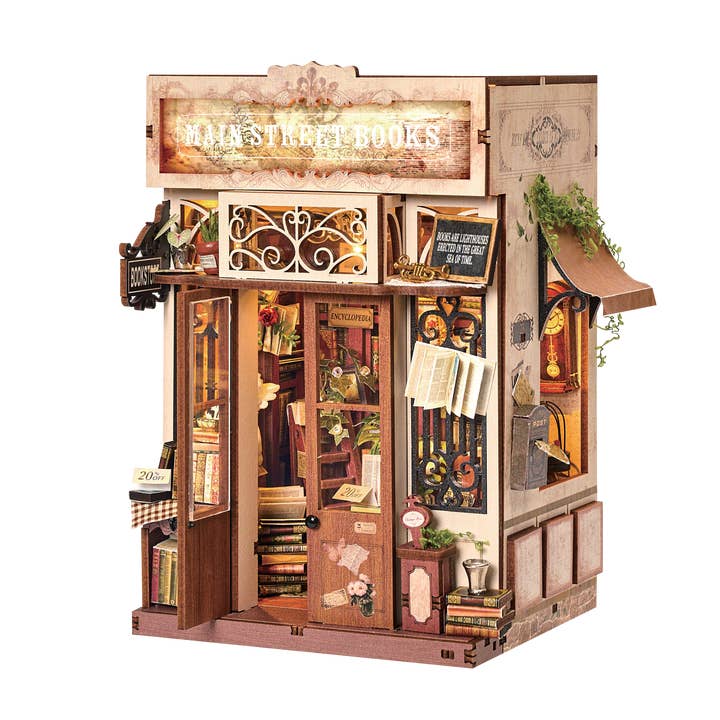 DIY Book Nook Kit: Main Street Books for wholesale by Hands Craft