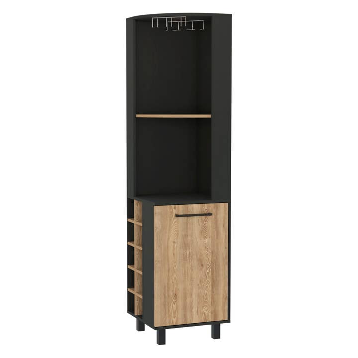 Multi color Kaia Corner Bar Cabinet, with 1 Door and Bottle Rack for wholesale on Faire1