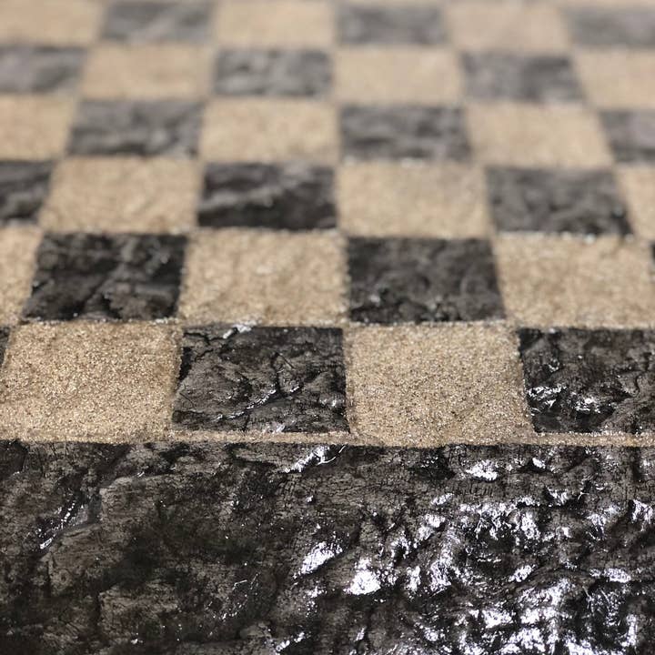 Concrete Resurrection Studios - Vente Jeux de société - Échiquier rotatif en béton texturé en pierre pour usage intérieur ou extérieur4