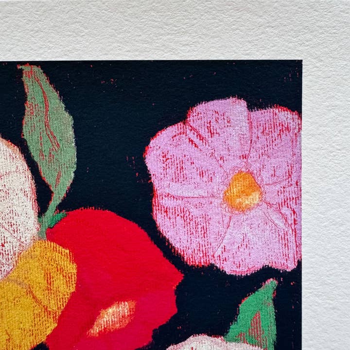 Julia Ockert - Wholesale Art print - Midnight Moonflowers Floral 8x8" Square Art Print9