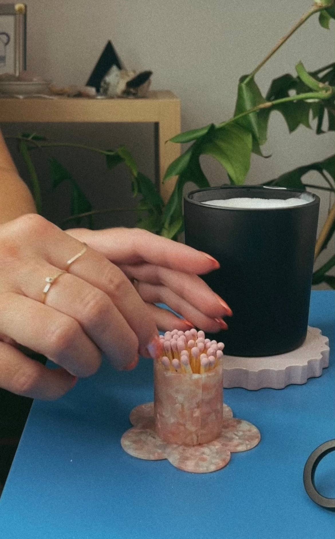 Girl Gang Craft - Wholesale Candle Holder - Aesthetic Pink Floral Match Holder + Striker 3