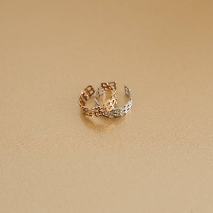 Pretty Simple - Vente Anneau/bague à empiler - Bague en treillis Lennon IMPERMÉABLE Vente en gros3