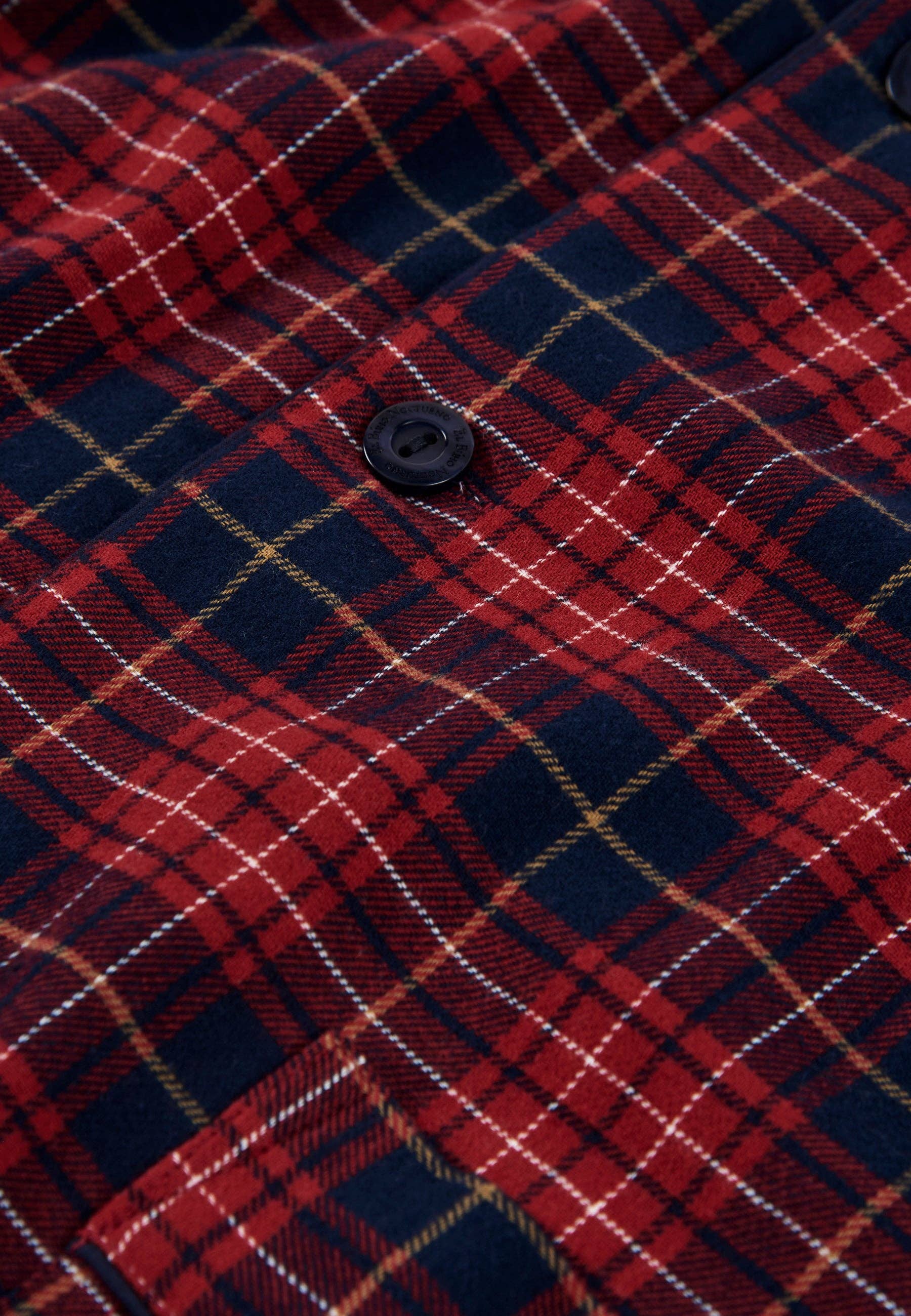 Men's Long Lapel Pajamas Cotton Flannel - Red 2820 for wholesale on Faire4