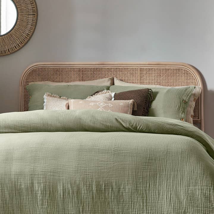 Lark Cotton Muslin Duvet Cover Set Eucalyptus for wholesale on Faire