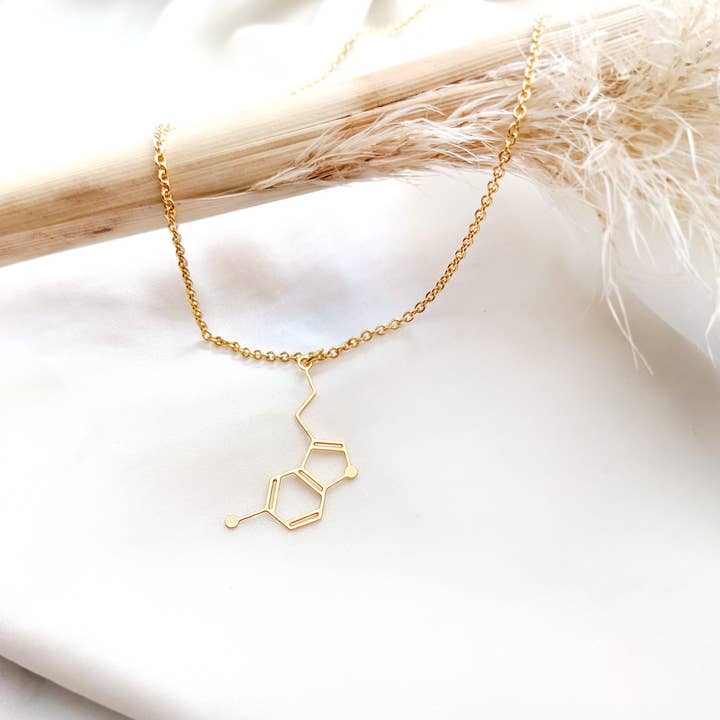 Shany Design Studio - Wholesale Pendant/Charm Necklace - Serotonin Molecule Necklace Gold / Silver