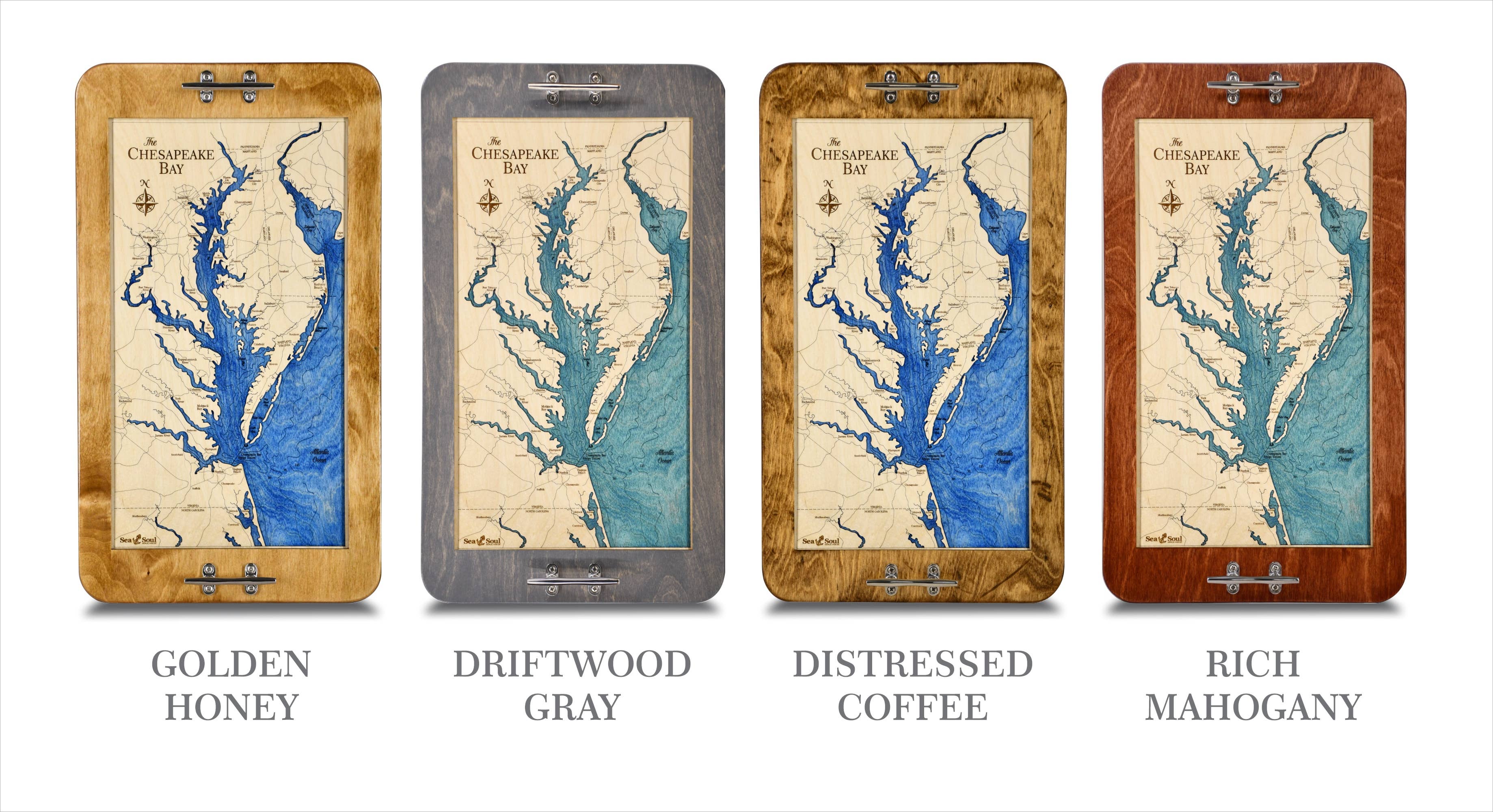 Sea & Soul Nautical Chart Art – wholesale Karta – Chesapeake Bay Topografiska nautisk 3D trä karta heminredning9