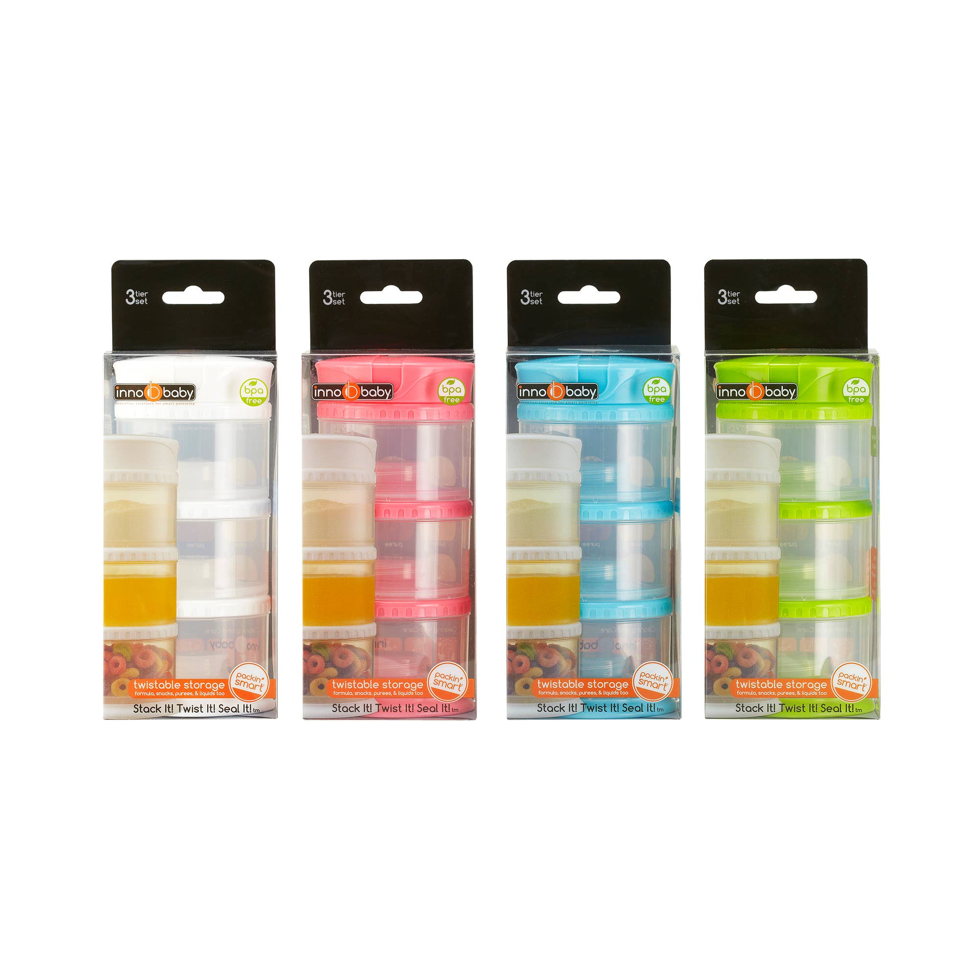 Innobaby on Faire - Wholesale Food Storage Container - Stackable Baby Formula & Snack Storage Dispenser 3Tier Tower2