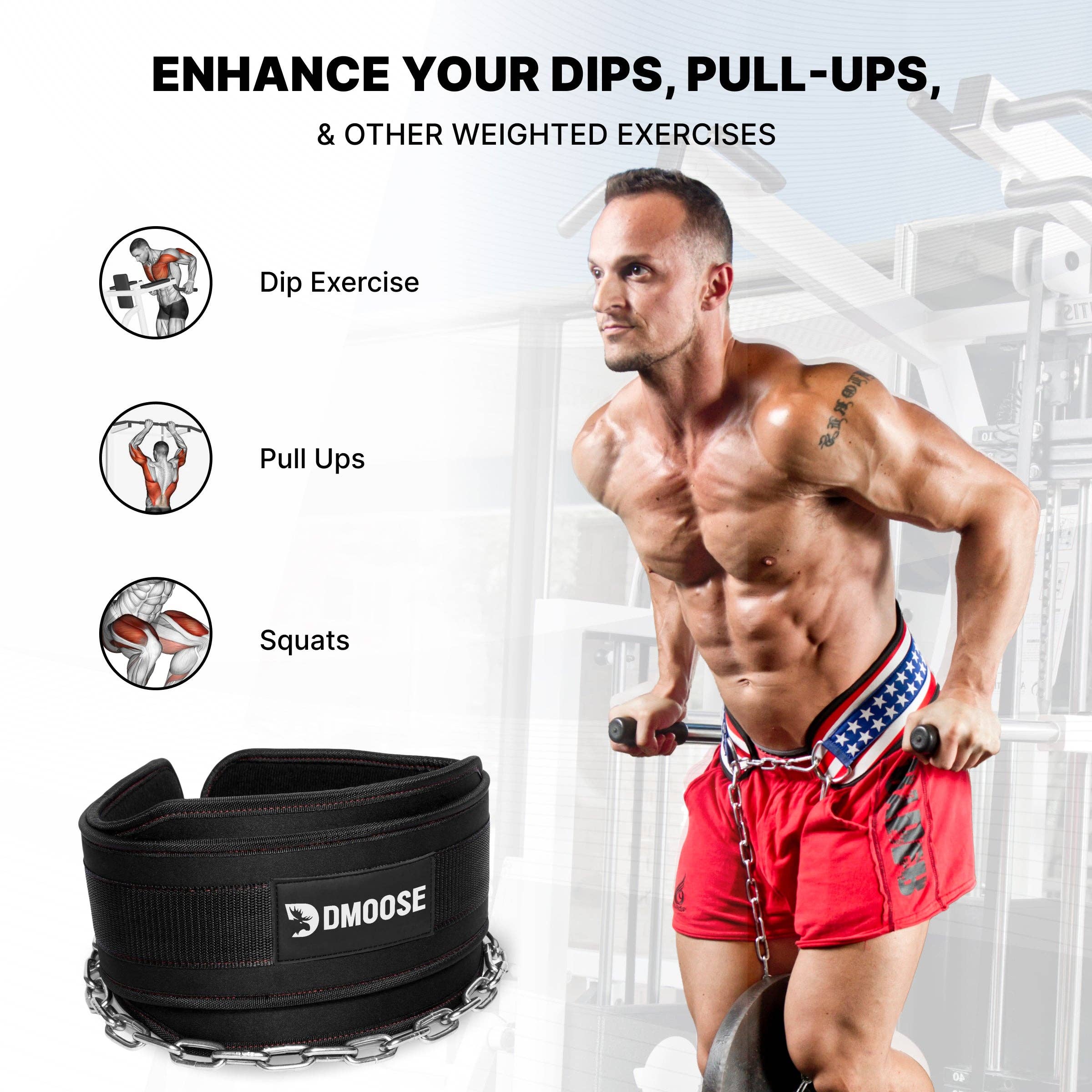 DMOOSE - Wholesale Fitness Equipment - DMoose Dip Belt with Chain9