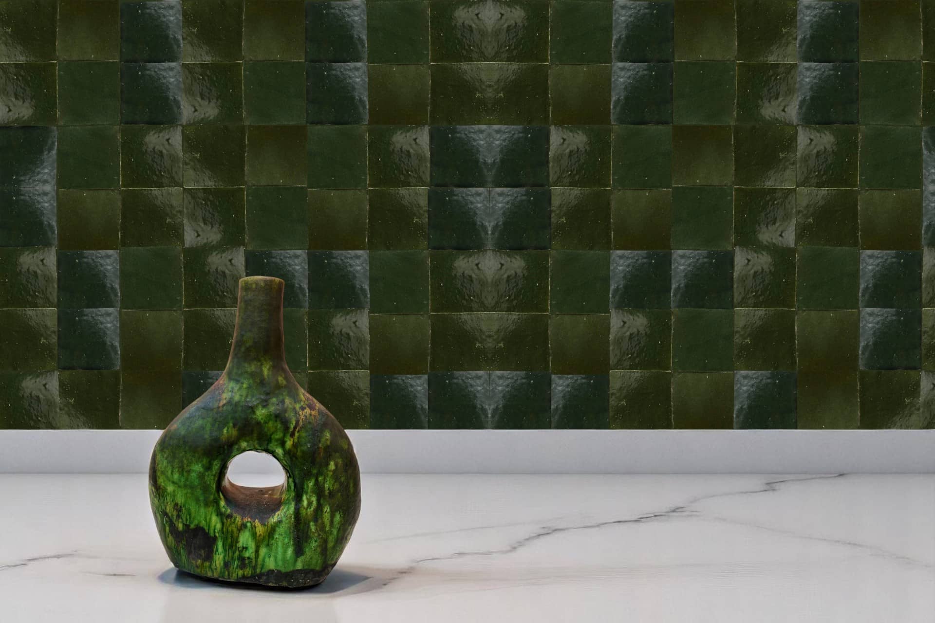 Moroccantastics - Wholesale Wall Tile - Cindered Olive Moroccan Zellige Tile – Square3