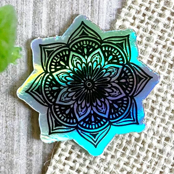 Autocollant holographique Mandala | 1,5 « x 1,5" pour la vente par JazzyArtCo