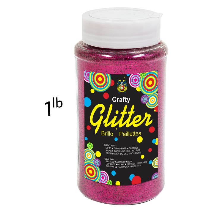 Fine Craft Glitter 1 LB Bottle - Fuchsia for wholesale on Faire