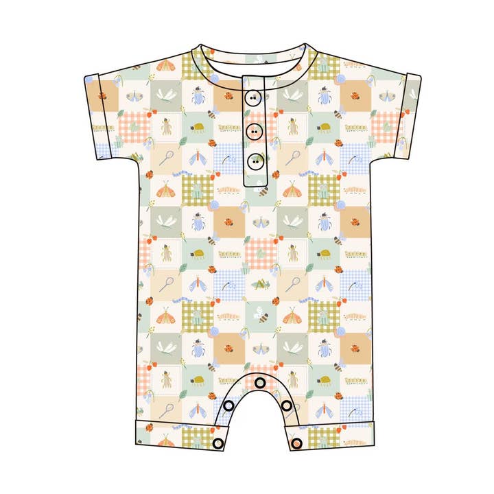 Ribbed Bamboo Henley Shortie | Bugs for wholesale by Emi Lei