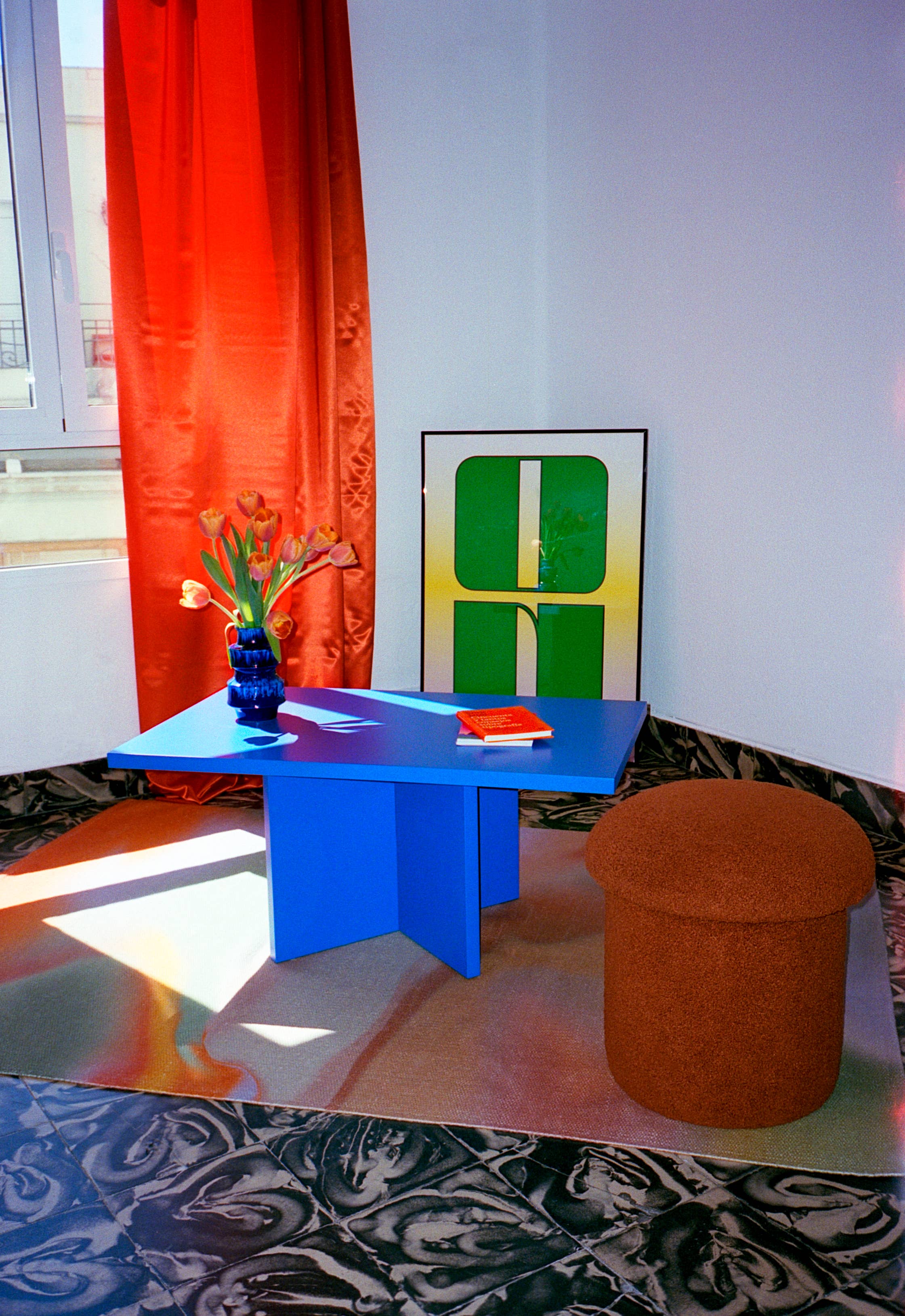 Really Nice Things - Vente Tables basses - Table basse plateau 3cm bleu prusse 100x60cm1