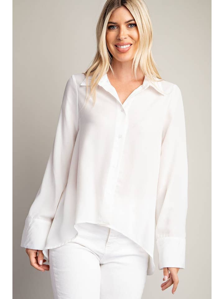 Glam - Wholesale Button Down Shirt - Women's - Sharkbite Button Up Blouse