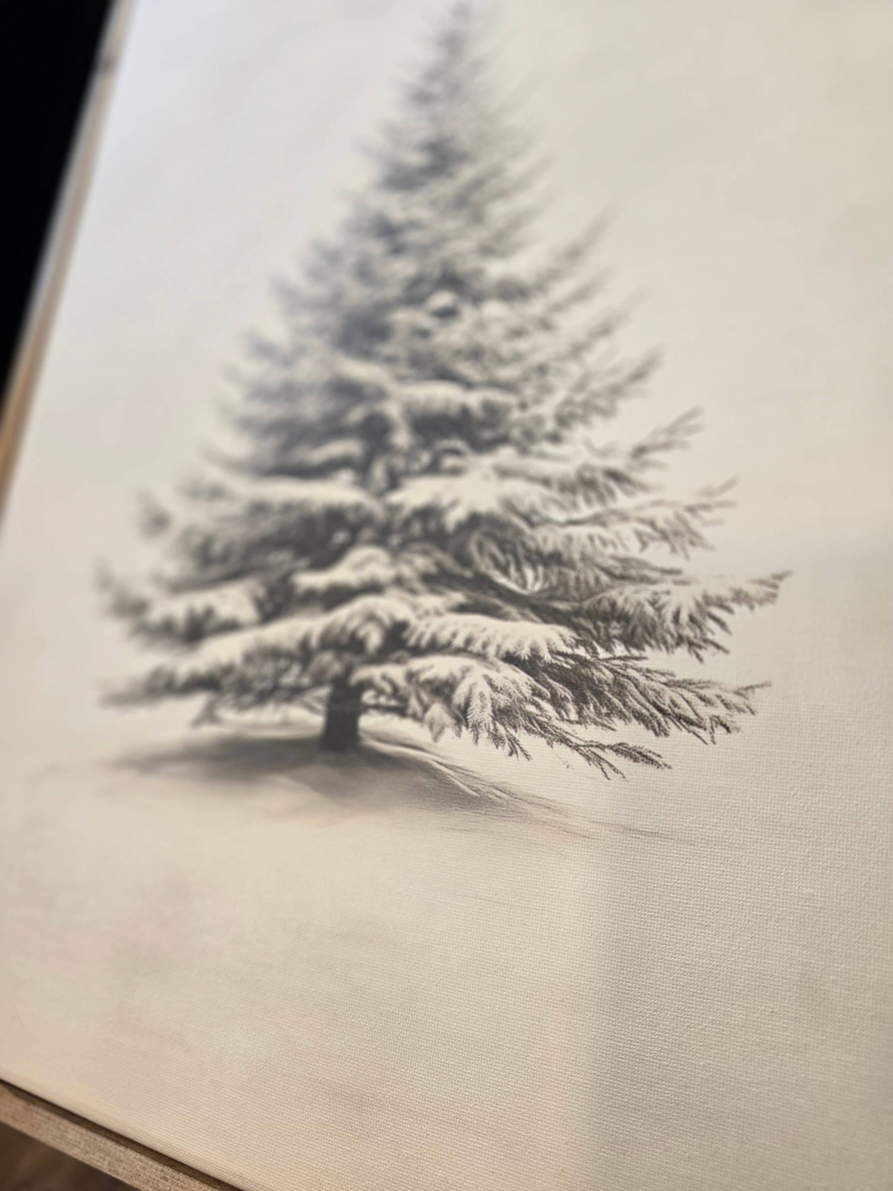 The 19th Collective - Wholesale Canvas Art - Vintage Evergreen Print, Framed Canvas, Christmas Decor6