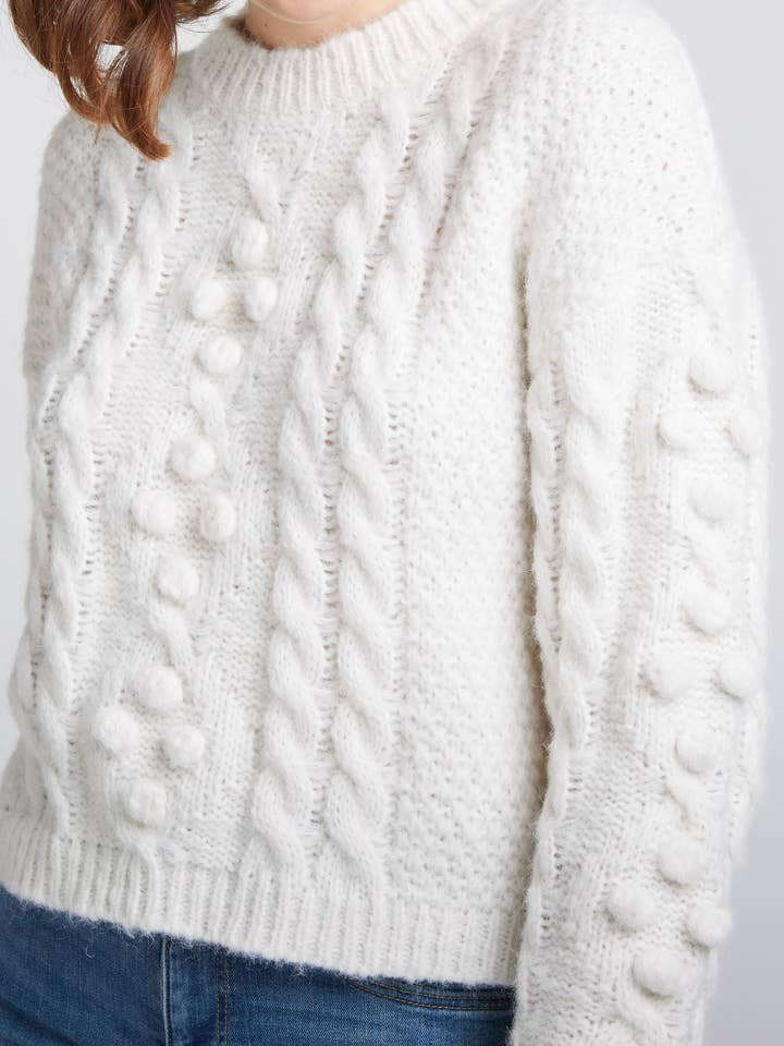 Andy & Lucy - Wholesale Knitted jumper – Women′s - PINOCCHIO - Mohair braided and ball sweater12