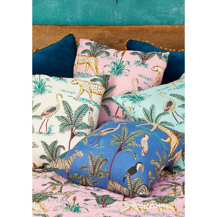 Namaste - Wholesale Throw Pillow Cover - Jungle Print Cushion Cover, 45 X 45cm
