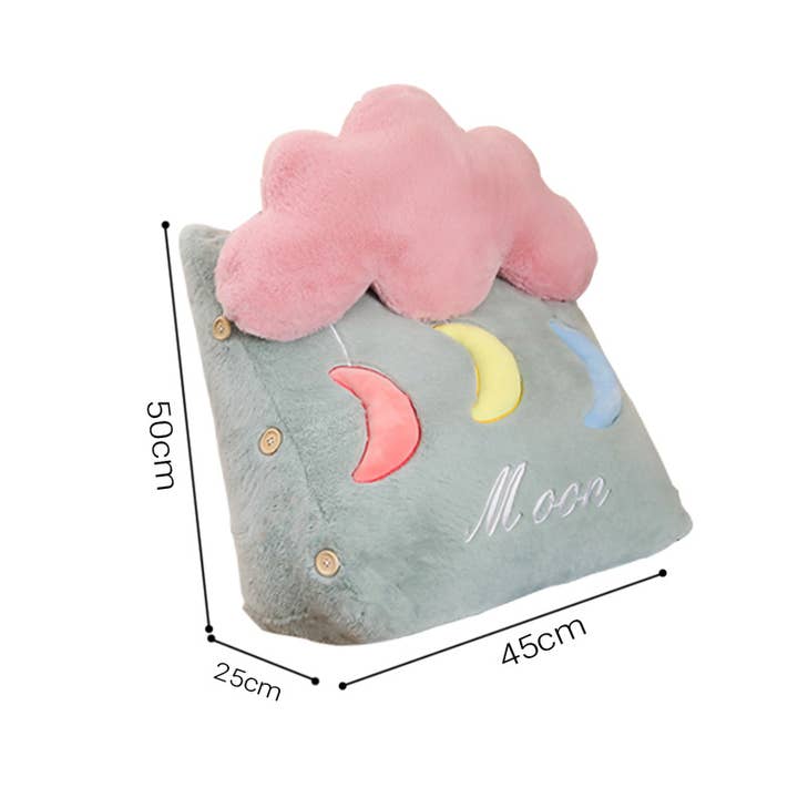 SOGA International Pty Ltd - Wholesale Chair cushion - Cute Moon Cloud Wedge Cushion Green4