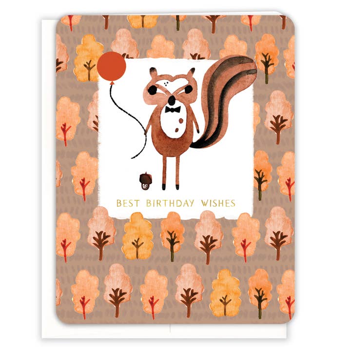 Dapper Eichhörnchen Geburtstagskarte für den Großhandel von Paper Loop | Hand-Painted Greeting Cards
