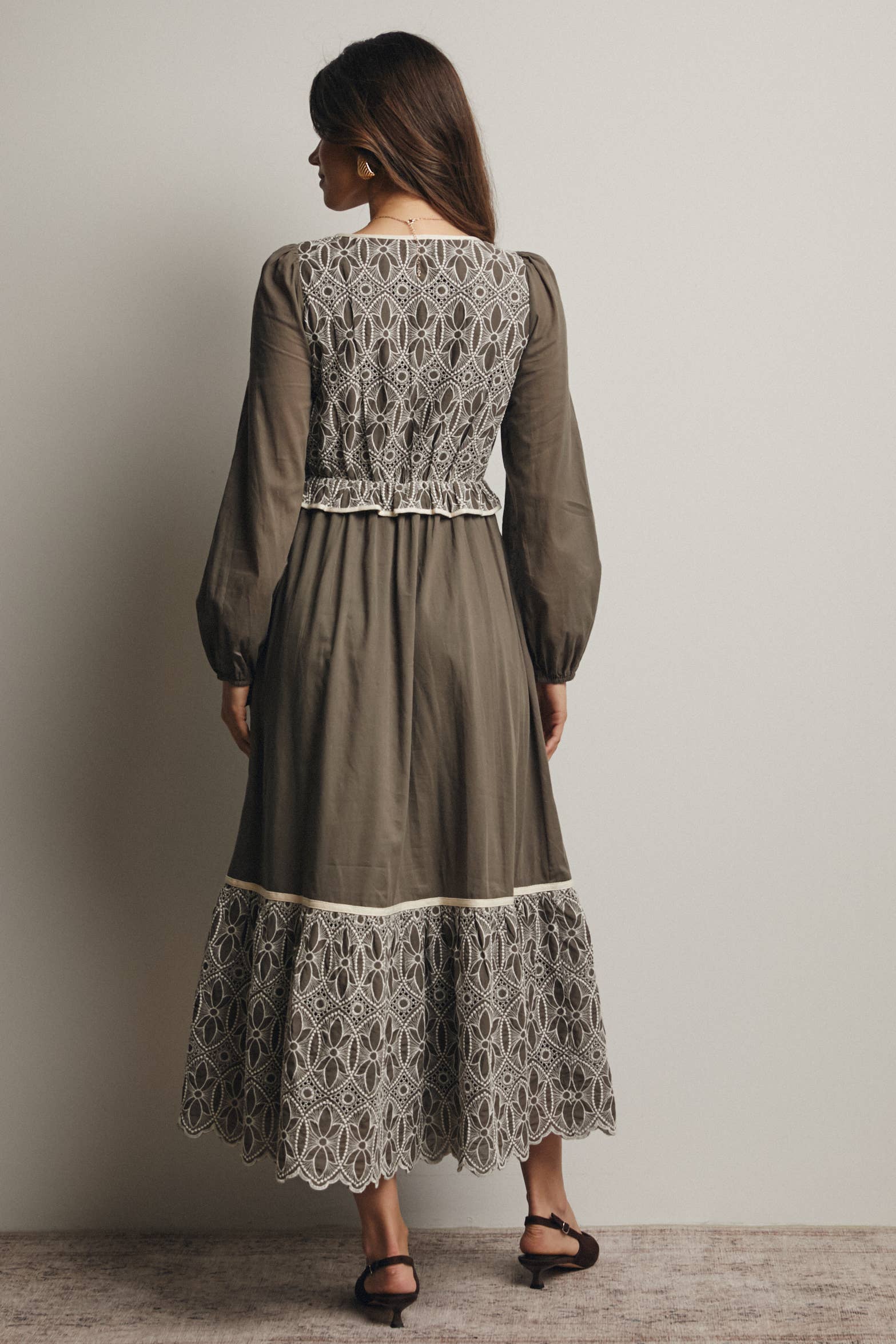 Forte - Wholesale Jurk - Dames - Maxi-jurk met geborduurd lijfje FD002017