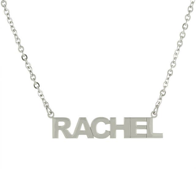 Sterling Silver Uppercase Nameplate Necklace 1 for wholesale by Athra NJ, INC.