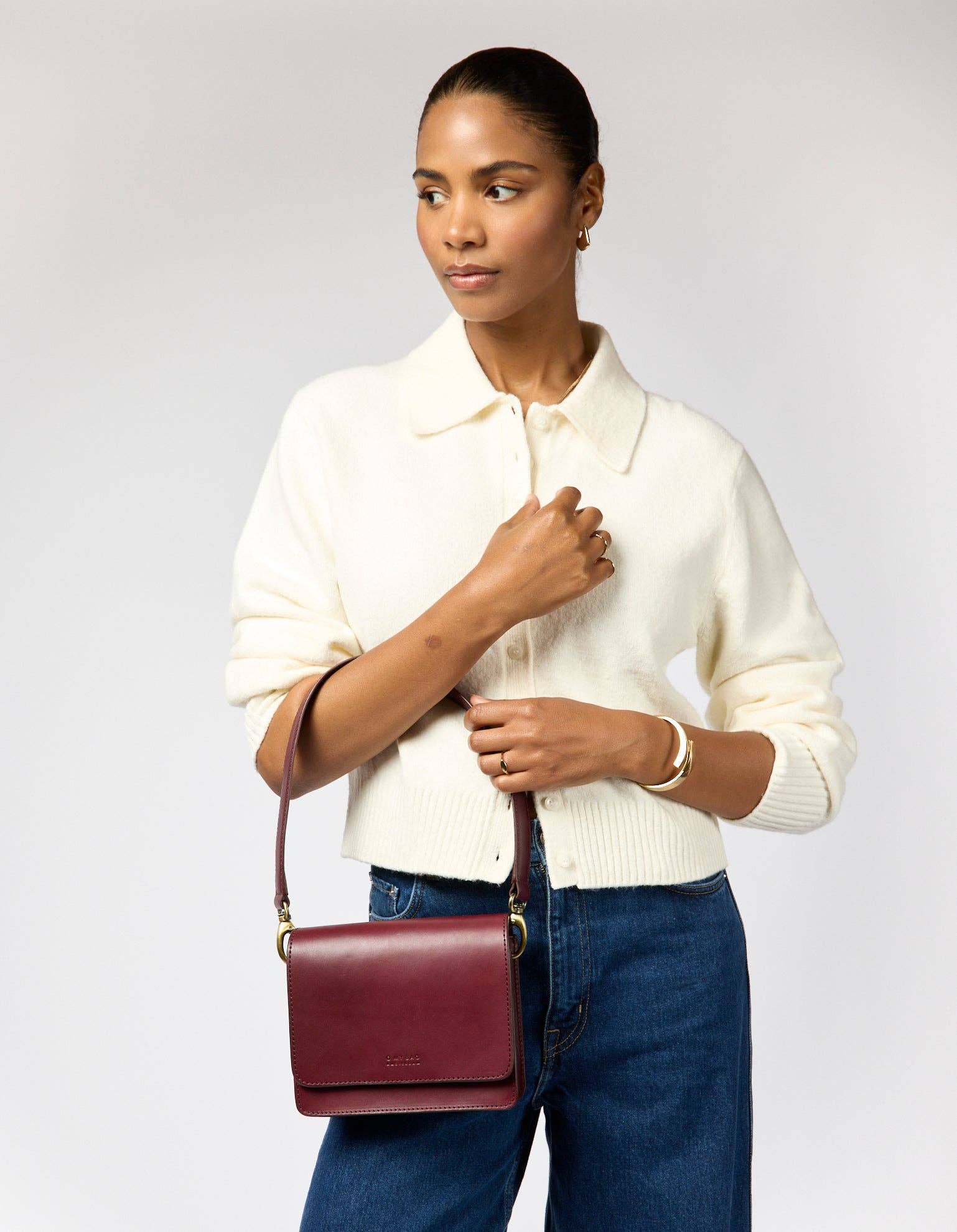 O My Bag - Wholesale Crossbody Bag - Women's - Audrey Mini - Dark Cherry Classic Leather5