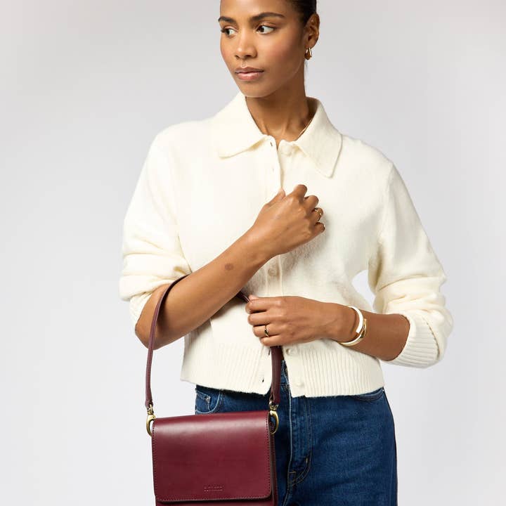 O My Bag - Wholesale Crossbody Bag - Women's - Audrey Mini - Dark Cherry Classic Leather5