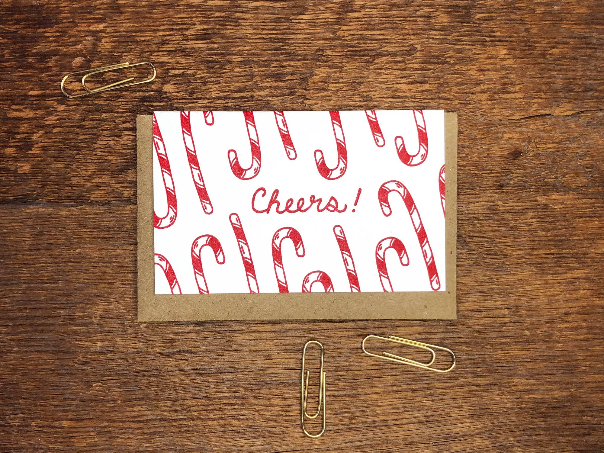 Noteworthy Paper & Press - Wholesale Season's Greetings Card - Cheers Candy Canes Enclosure Card1