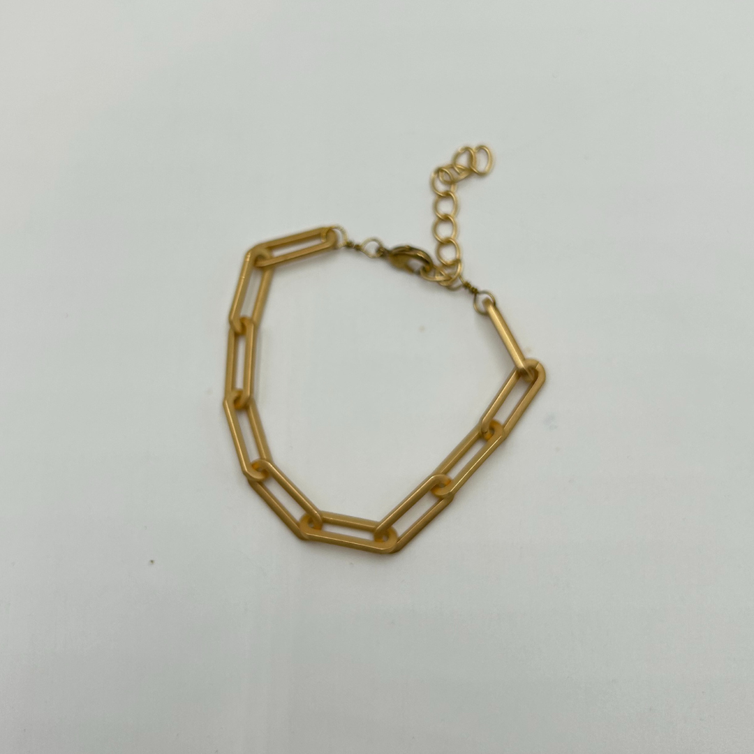 Seeds - Wholesale Link & Chain Bracelet - Matte Gold Paperclip Chain Bracelet1