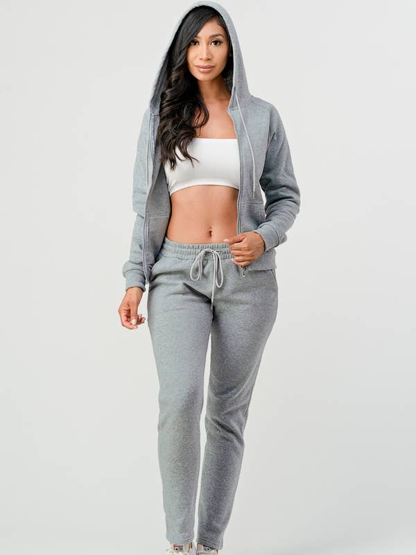 Lime All the Time - Wholesale Lounge set – Women's - 2 Pcs Zipper Hoodie and Jogger Pants Set14