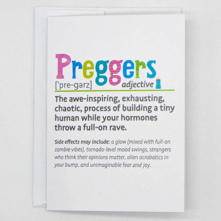 Preggers Snarked Card – Funny Pregnancy, Humor & Real Talk for wholesale by Kim Dettmer Art