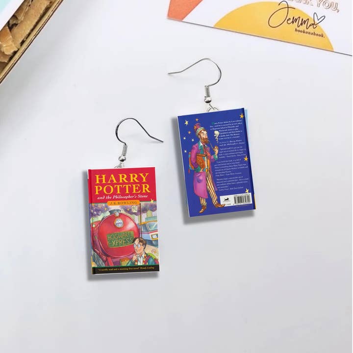 bookonahookco - Wholesale Dangle earrings - Harry Potter and The Philosophers Stone | Miniature Book