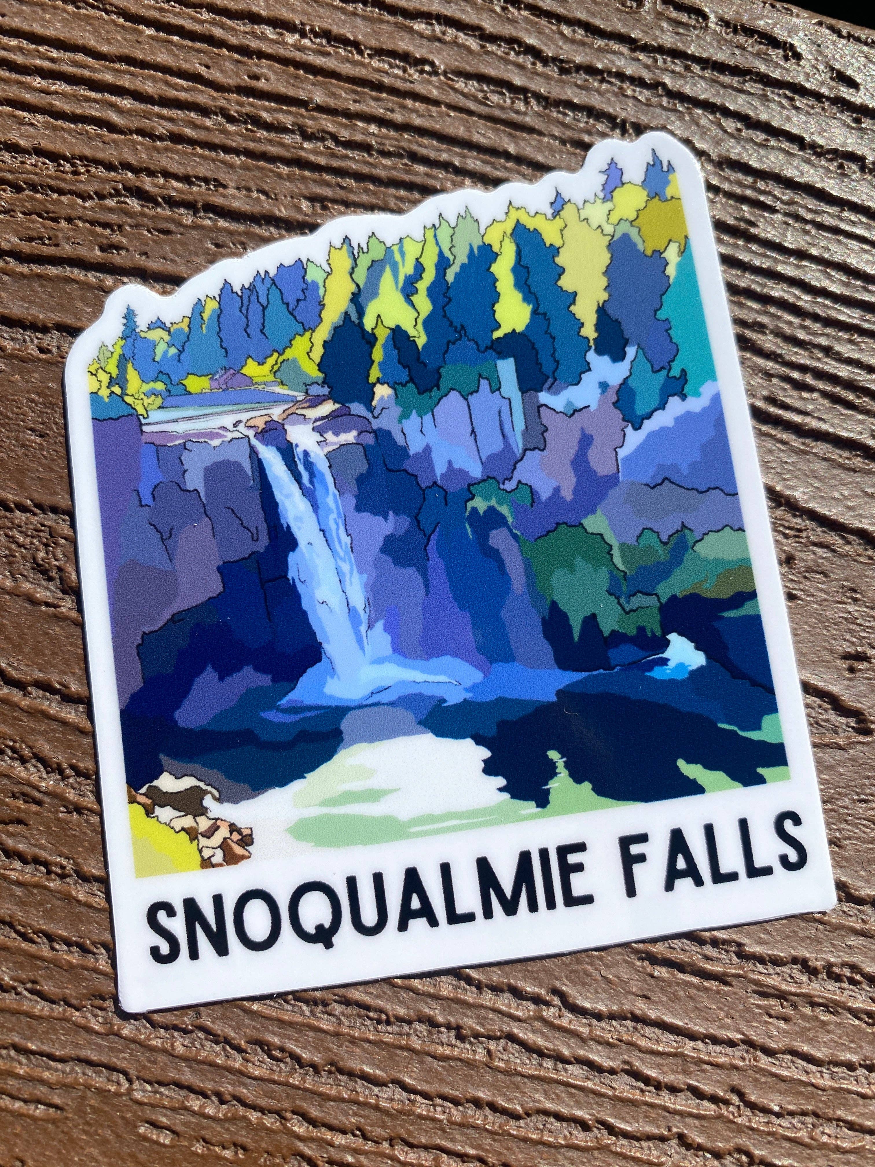 Wild Life Design Co. - Wholesale Sticker - Snoqualmie Falls, Washington vinylsticker waterdicht1