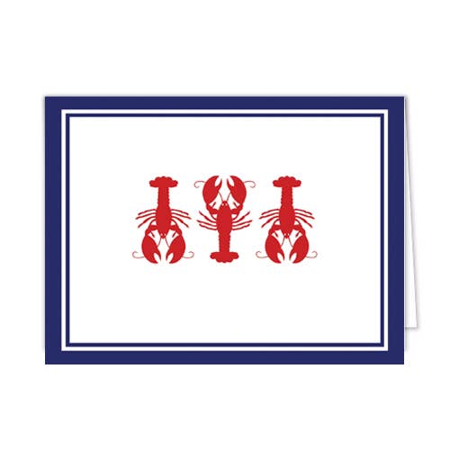 Set di 10 Biglietti Piegati in Magazzino | Aragosta per la vendita all'ingrosso da parte di WH Hostess Social Stationery