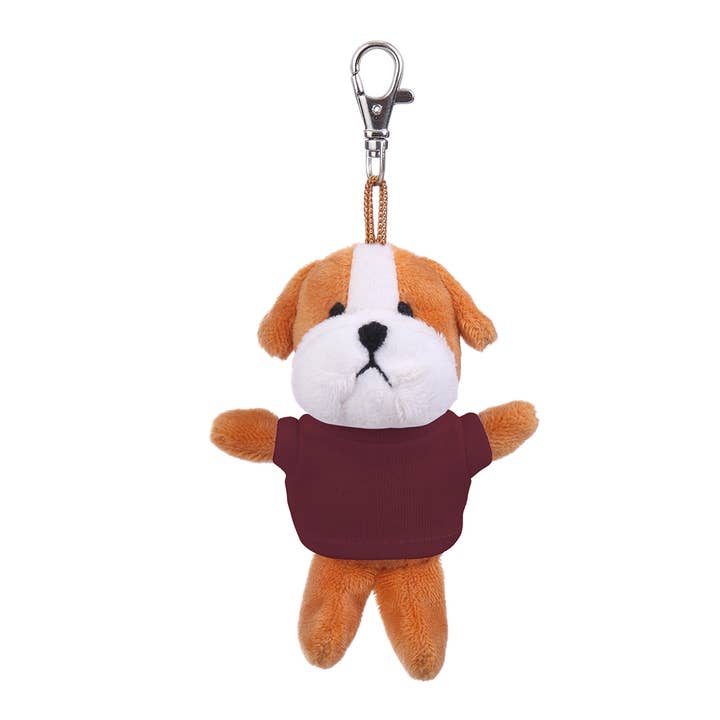 Plushland - Wholesale Keychain – Unisex - 4" Keychain - Bulldog with customized shirt2