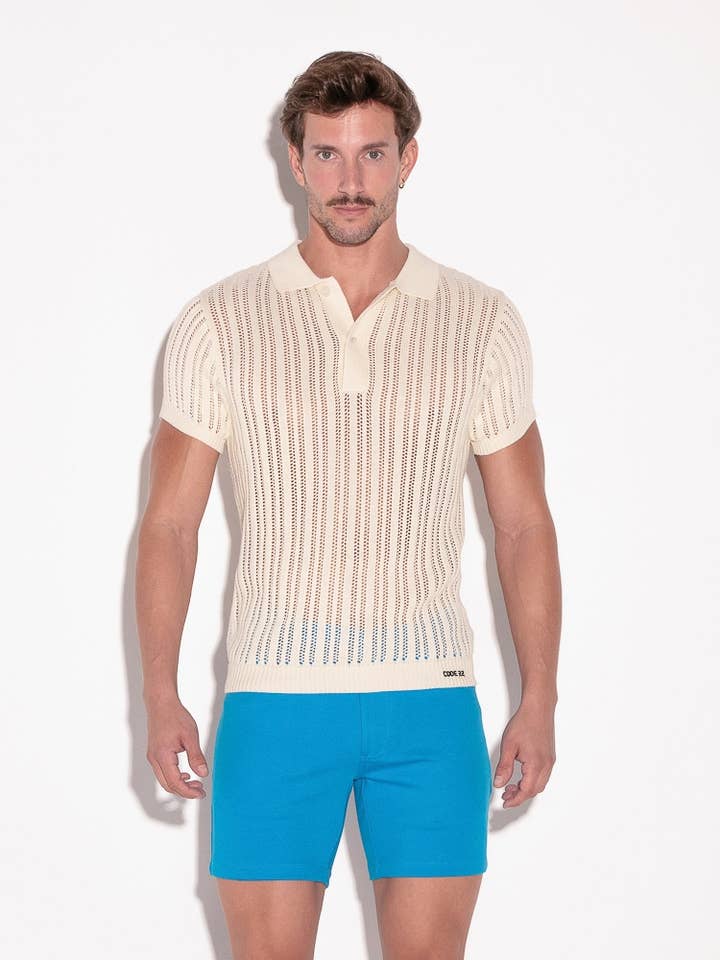 7003-35_OFF WHITE_KNITTED POLO para venta al por mayor de CODE 22