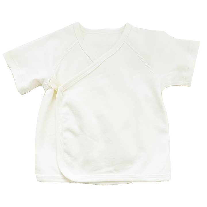 Super Soft Pima Cotton Side-snap Tee - White for wholesale by Little Plant