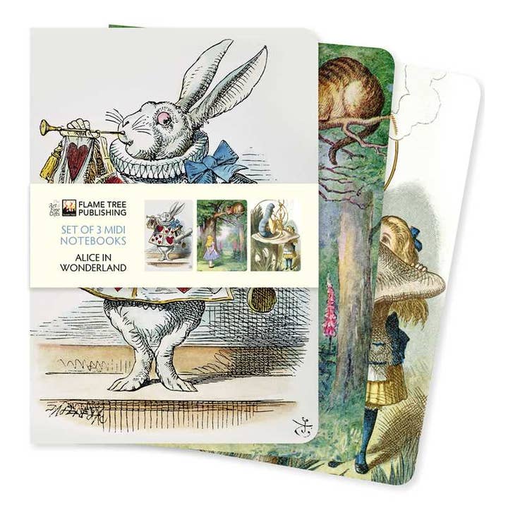 Simon & Schuster - Wholesale Notebook - Alice in Wonderland Set of 3 Midi Notebooks by