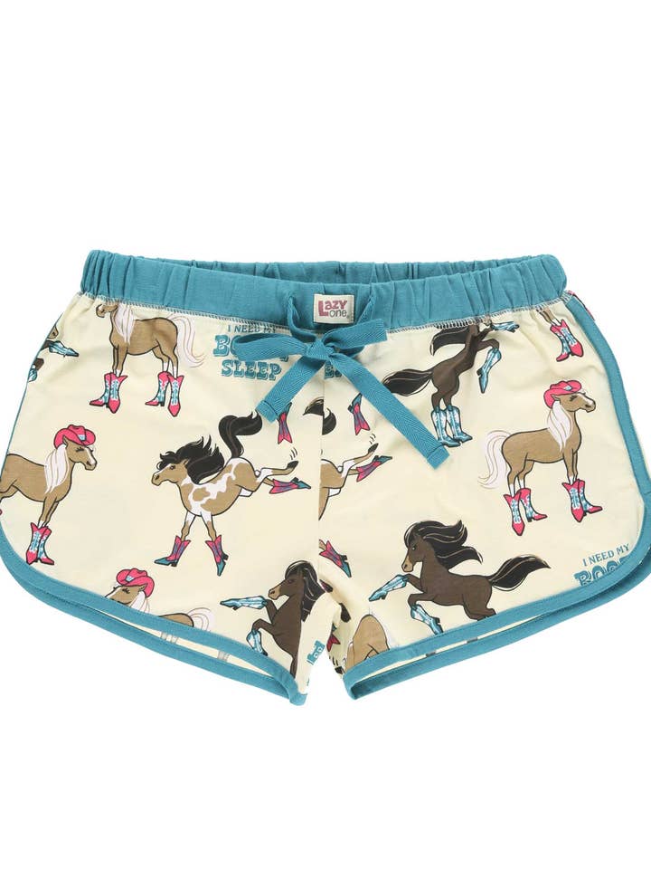 Booty Sleep Blue Women's PJ Shorts for wholesale by Lazy One