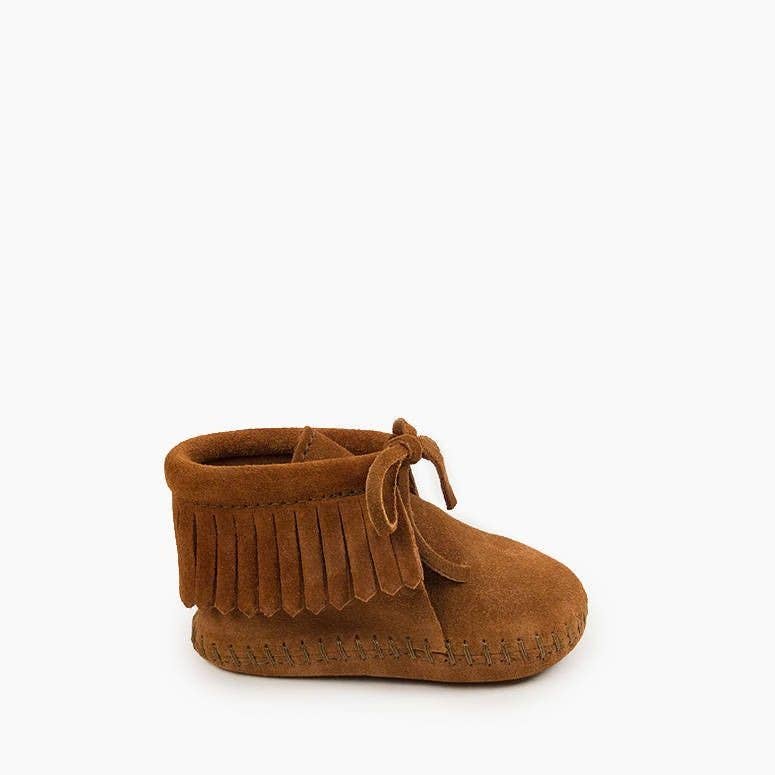 Minnetonka - Wholesale Booties - Baby - Infant Baby Suede Fringe Bootie with Tie2