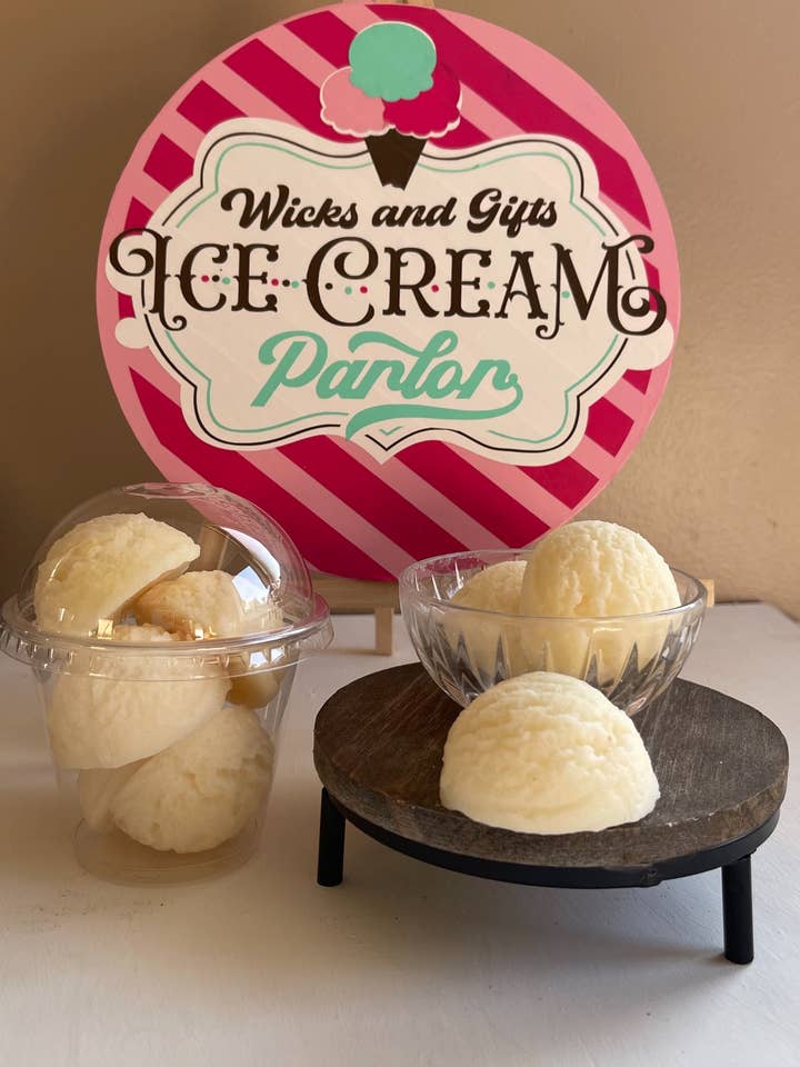 Vanilla 5 oz Ice Cream Scoop Melts for wholesale by Wicks and Gifts