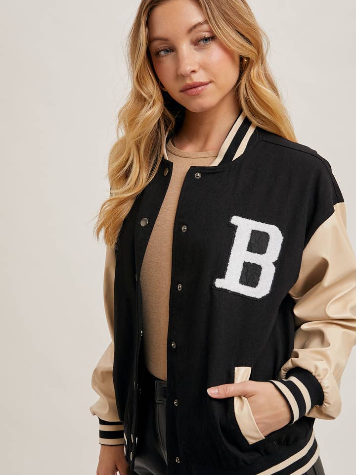 Bluivy - Wholesale Varsity/Baseball Jacket - Women's - COLOR BLOCK VARSITY JACKET2